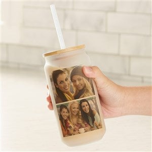 Photo Collage Personalized Frosted Iced Coffee Tumbler- 2 Photos
