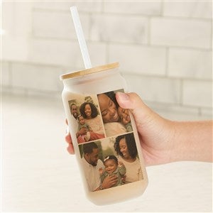 Photo Collage Personalized Frosted Iced Coffee Tumbler- 3 Photos