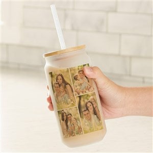 Photo Collage Personalized Frosted Iced Coffee Tumbler- 4 Photos