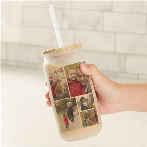 Photo Collage Personalized Frosted Iced Coffee Tumbler- 5 Photos