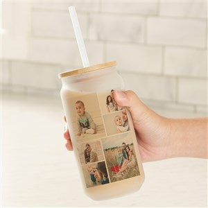 Photo Collage Personalized Frosted Iced Coffee Tumbler- 6 Photos