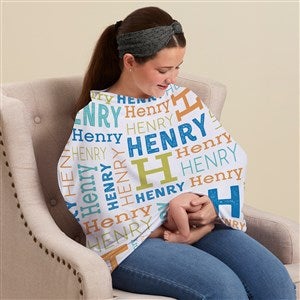 Trendy Repeating Name Personalized 5 in 1 Nursing Cover