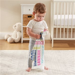 Trendy Repeating Name Personalized Mini Lovey Baby Blankie
