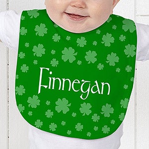 Lucky Clover Personalized Baby Bib