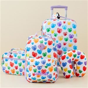 Hearts Embroidered Kids Rolling Luggage Bag Set  - 50491
