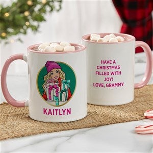 Barbie Holiday Personalized Coffee Mug - Pink