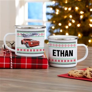 Hot Wheels Cars Personalized Kids Holiday Enamel Mug - Small