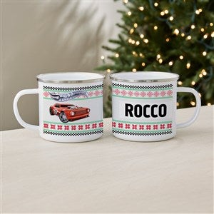 Hot Wheels Cars Personalized Kids Holiday Enamel Mug - Large