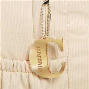 Initial and Name Personalized Gold Mirrored Acrylic Backpack Tag