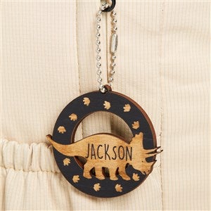 Dinosaur Personalized Wood Backpack Tag- Black Poplar
