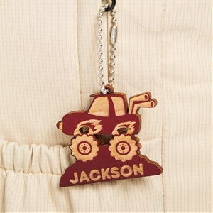 Monster Truck Personalized Wood Backpack Tag- Red Poplar