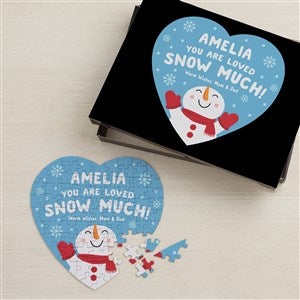 Loved Snow Much Personalized Mini Heart Puzzle - Snowman
