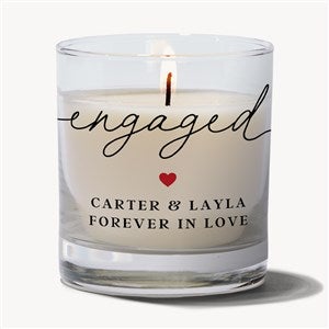 Engagement Script Personalized 8oz Glass Candle - 50810