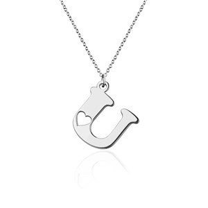 Personalized Initial Cut-Out Heart Necklace  - 51072D