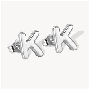 Personalized Bubble Letter Initial Earrings  - 51323D