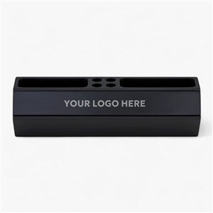 Engraved Logo Desk Name Plate & Organizer - 51364