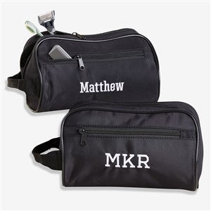 Classic Black Embroidered Toiletry Travel Case - 51543