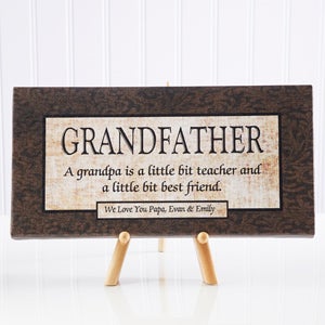 Grandfather Personalized Canvas Print- 5½x 11