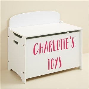 Personalized Kids Wood Toy Box - White - 51731