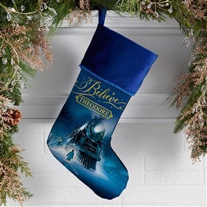 Polar Express® Personalized Blue Christmas Stockings