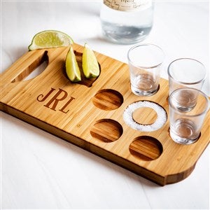 Personalized Shot Glass Flight Board With Shot Glasses - Monogram