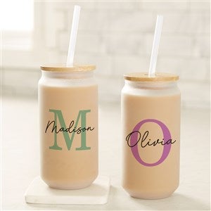 Simple Signature Personalized Frosted Iced Coffee Tumbler  - 51809