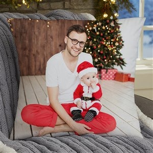Christmas Photo Memories Personalized Velvet Throw Pillow - 18