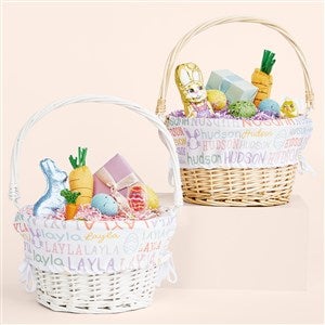 Easter Repeating Name Personalized Basket with Folding Handle - 52287