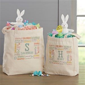 Easter Repeating Name Personalized Canvas Treat Bags - 52288