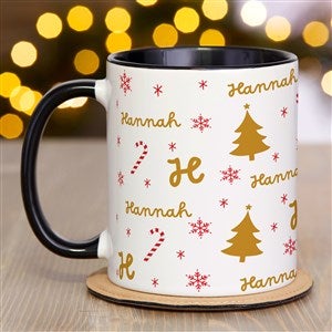 Festive Icons Personalized Coffee Mug 11 oz.- Black