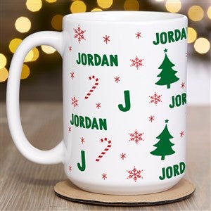 Festive Icons Personalized Coffee Mug 15 oz.- White