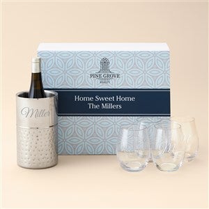 Personalized Logo Wine Gift Set with Wine Chiller and Glasses - 52439
