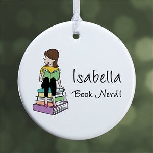 Book Lover philoSophie's® Personalized Ornament- 2.85 Glossy - 1 Sided
