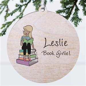 Book Lover philoSophie's® Personalized Ornament-3.75 Wood - 1 Sided