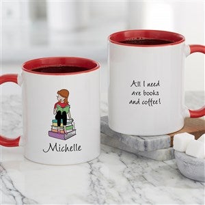 Book Lover philoSophie's® Personalized Coffee Mug 11oz.- Red