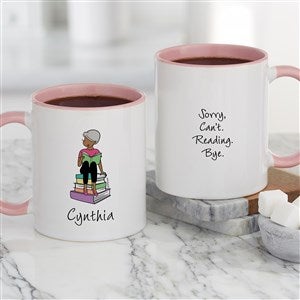 Book Lover philoSophie's® Personalized Coffee Mug 11oz.- Pink