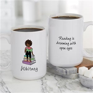 Book Lover philoSophie's® Personalized Coffee Mug 15 oz.- White