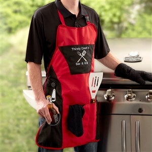 Personalized Four Piece BBQ Grill Apron Set - 5261