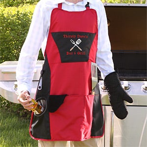 Adult Customised Apron Welcome To Dave's BBQ & Grill Birthday Any Name Club Name 