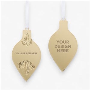Engraved Logo Golden Evergreen Drop Ornament - 52686