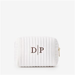 Classic Celebrations Embroidered Small Velvet Makeup Bag - Ivory - #52687-SI