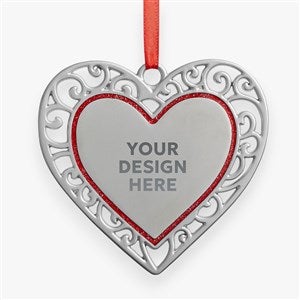 Personalized Logo Lattice Metal Heart Ornament - 52743