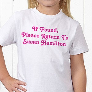 Personalized T-Shirt for Kids - Custom Text - Youth Medium (10-12) - Navy