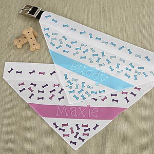 Dog Bone Personalized Dog Bandanas