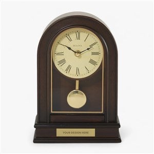 Engraved Logo Bulova Hardwick Arch Clock - 52806
