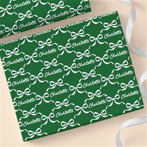 Christmas Bow Personalized Wrapping Paper Roll - 18ft Roll