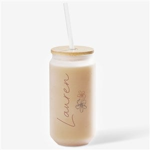 Traced Blooms Personalized Iced Coffee Tumbler  - 52889