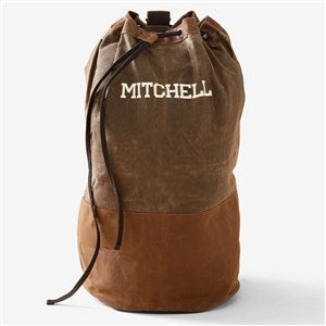Embroidered Waxed Canvas Laundry Duffel Bag - #53004