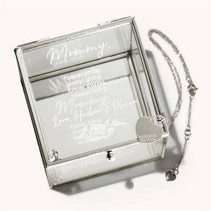 Floral Message for Mom Personalized Jewelry Box & Necklace Gift Set  - 53022
