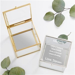Romantic Write Your Message Personalized Glass Jewelry Box  - 53066